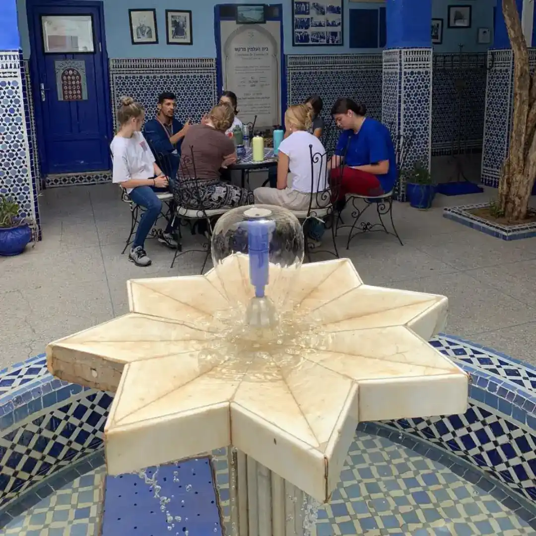 Tourists at the table — Fez Cooking School