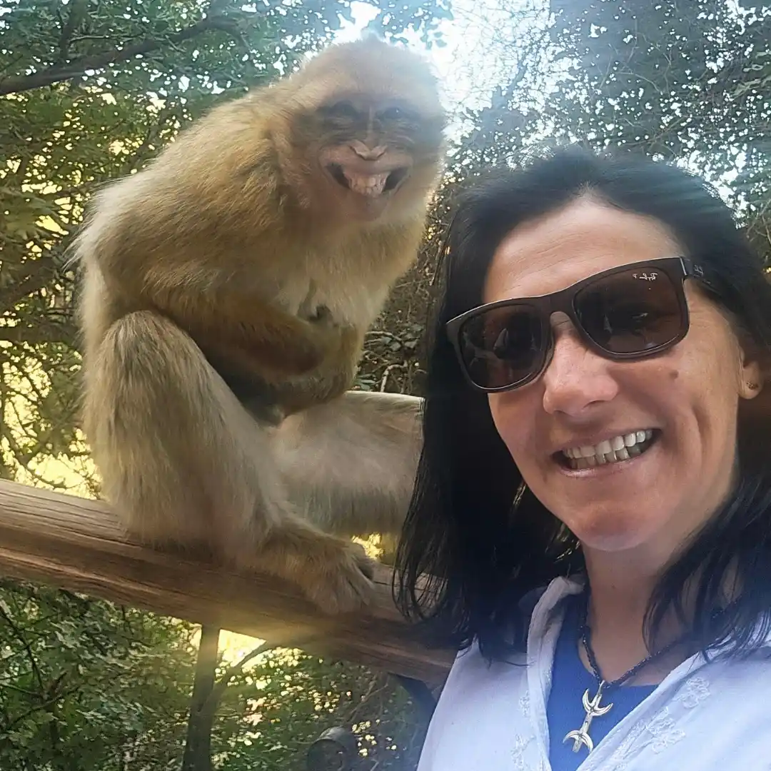 Ouzoud and Barbary Macaque Smiling — Marrakech + Ouzoud Waterfalls