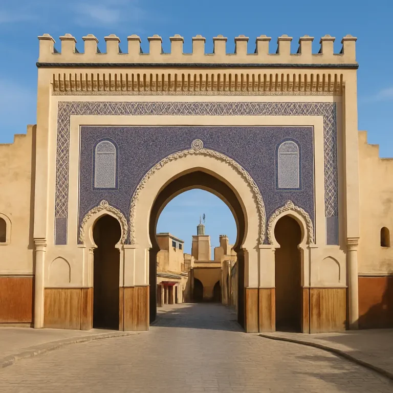 Free Things to Do in Fez | Bab Boujloud Gate in Fez Morocco – a top free thing to do in Fez. Visit Morocco Tours