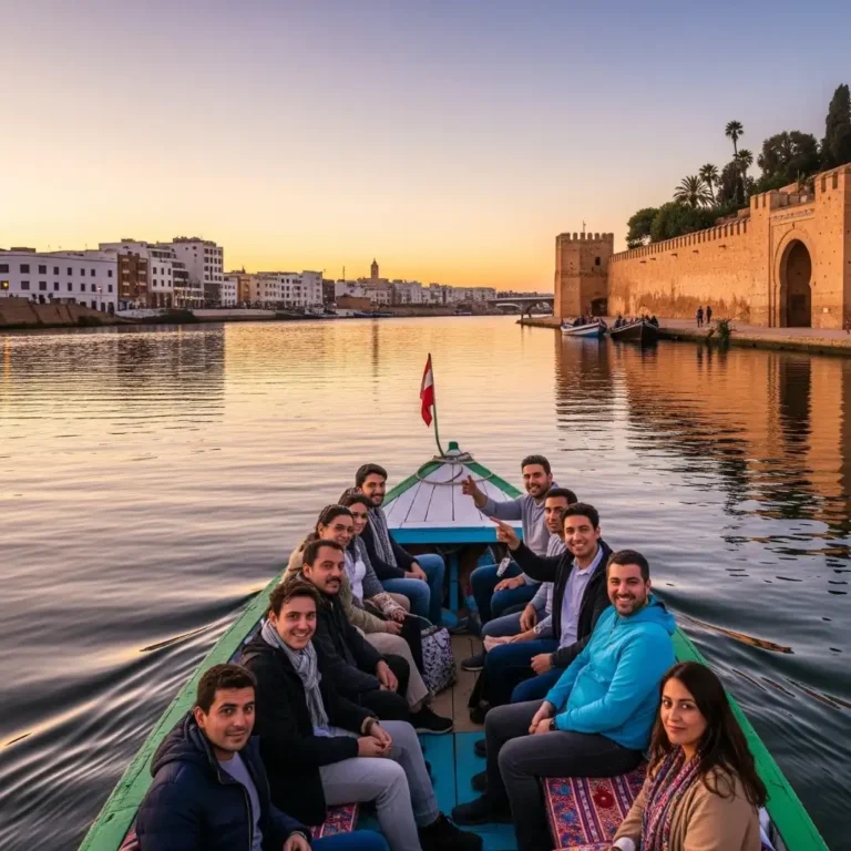 Wooden boat on the Boat Tours on the Bou Regreg River and Salé views, guided by Visit Morocco Tours
