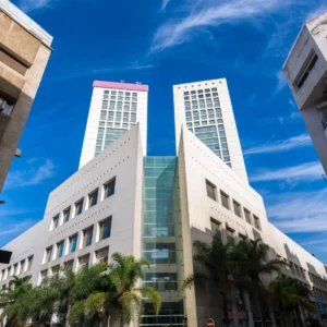 Modern business district with skyscrapers in Casablanca Morocco. Visit Morocco Tours