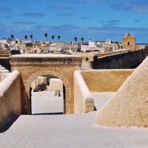 Portuguese city walls in El Jadida, Morocco, showcasing Renaissance military architecture along the Atlantic coast. Visit Morocco Tours
