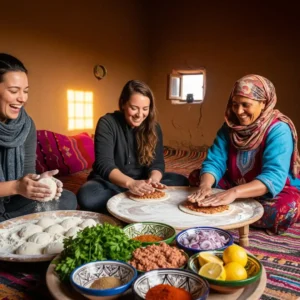 Berber pizza making class Medfouna with local family Visit Morocco Tours