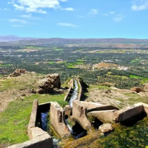 The scenic waterway and river flowing through the historic town of Sefrou, Morocco, on a cultural tour with Visit Morocco Tours.